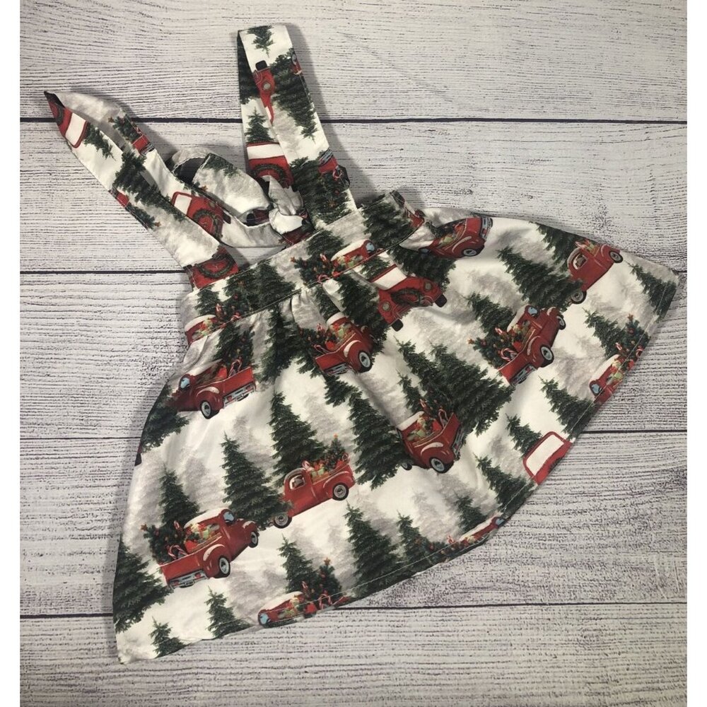 Holiday 12M Red Truck And Tree Pinafore Skirt